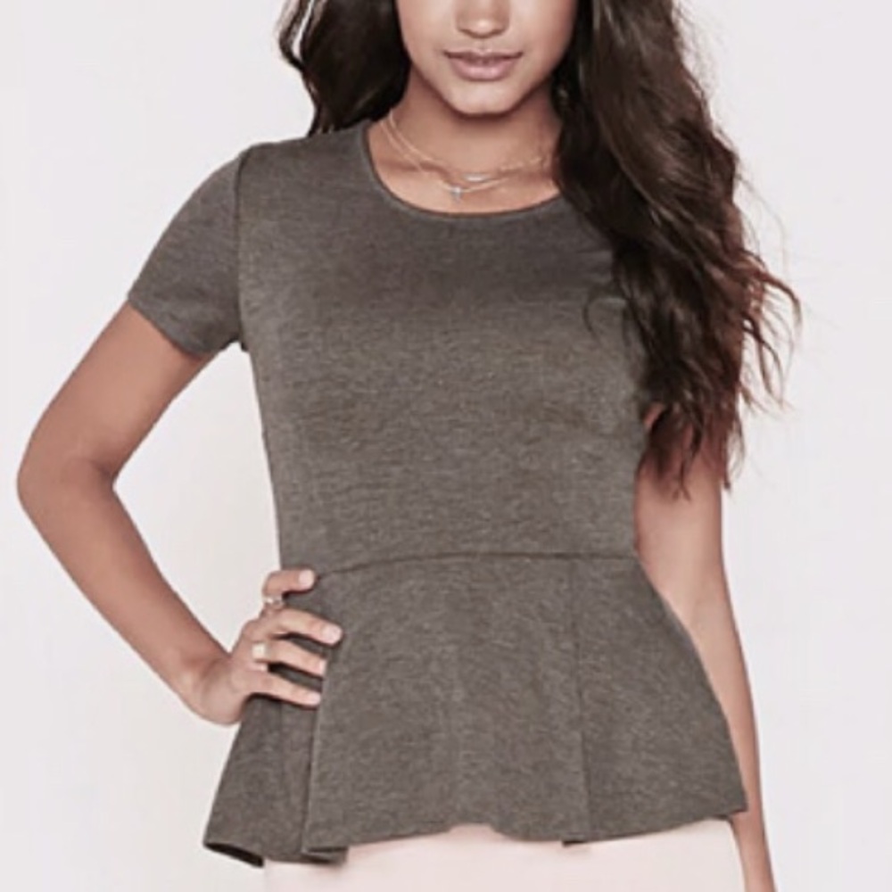 Grey Peplum Top